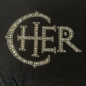 Cher Caesar’s Palace Embellished Graphic tShirt Size Large